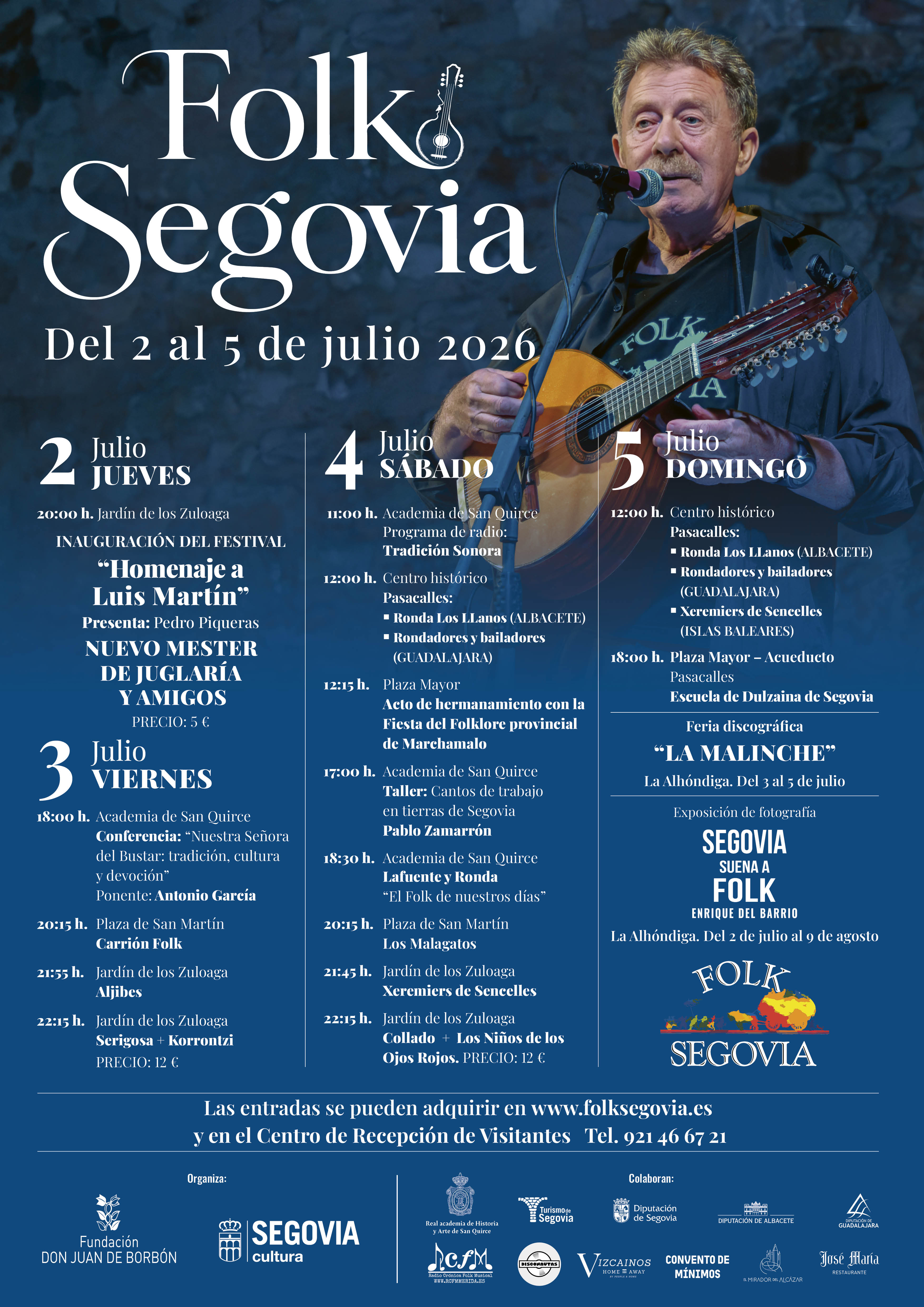 Folk Segovia 2025. &nbsp;XL Encuentros Agapito Marazuela. &nbsp;Del 2 de Julio al 5 de Julio de 2026