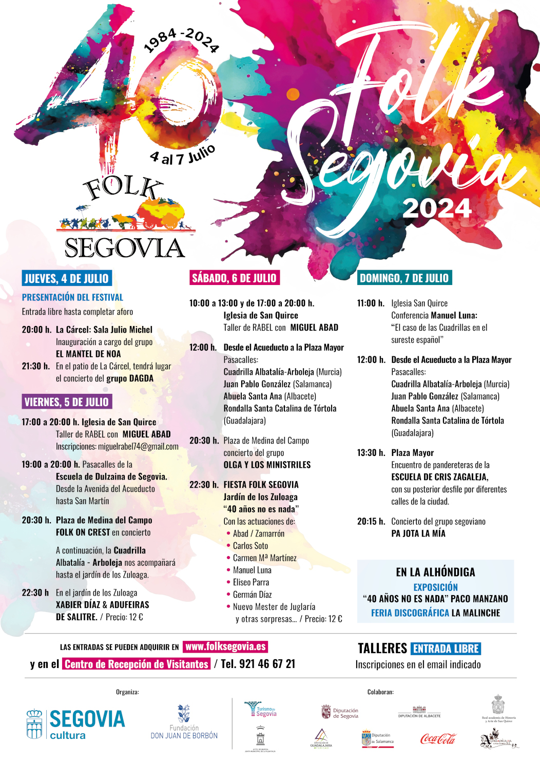 Folk Segovia 2024.  XL Encuentros Agapito Marazuela.  Del 4 al 7 de Julio de 2024